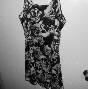 Women's Spaghetti Strap Skull Dress